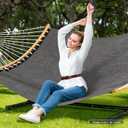 SUNCREAT Hammocks Portable Double Outdoor Hammock, 450lbs Capacity, Quick Dry 2 Person Hammock with Carrying Bag, Dark Gray