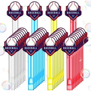 Vinsot 36 Pcs Baseball Party Favors Baseball Bubble Wands for Kids Cute Bubble Wands Tube Toys Bulk for Birthday Gift Goody Bags Stuffer Classroom Prizes