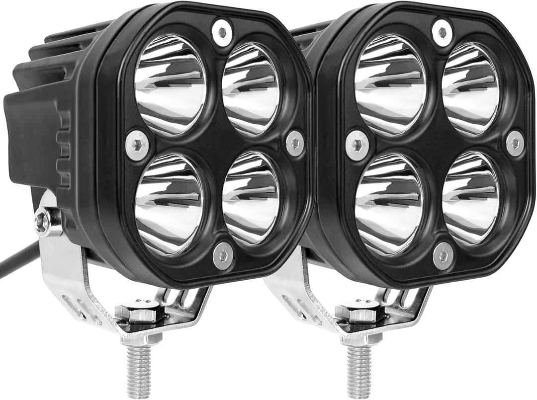 White LED Pods Light 3Inch 40W Cube Lights for 12V 24V Off Road Cars Truck Boat Ford Pickup ATV UTV Forklift SUV Scooter Tractor Motorcycle Universal Spot Led Driving Fog Lights (Pack of 2)