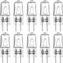 GY6.35 Light Bulbs, 120V 50W Crystal Clear Halogen Bulb 2 Pin, T4 JC Bi-Pin Base G6.35 Capsule Bulb, Dimmable 2700K Warm White 2 Prong Light Bulb for Pendant Light, Microwave Oven, Table Lamp, 10 Pack