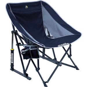 GCI Outdoor Pod Rocker Collapsible Rocking Chair & Outdoor Camping Chair, Indigo Blue