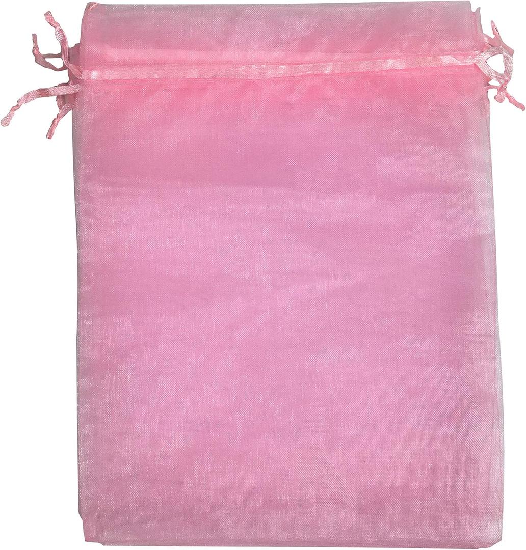 50PCS 12x16 Inches Organza Gift Bags with Drawstring Gift Packaging Big Bags (Pink)