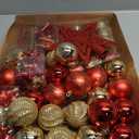 Christmas Ball Ornament Set, 88Pcs Plastic Shatterproof Christmas Xmas Tree Hanging Decorations, for Indoor Home Thanksgiving Halloween Party Decor (Gold/Red)