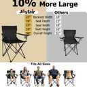 Joyfair Camping Chairs for Adult, Large Folding Lawn Chair (2, Black), 18.5 inches x 33.5 inches x 35.2 inches