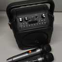 Karaoke Machine, Portable Bluetooth Speaker with 2 Wireless Microphones for Adults & Kids with Lights, Karaoke Microphone with PA System Supports USB/TF/REC/FM/AUX for Home Party Home System Packages (Black)