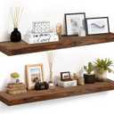 Floating Shelves, 48 Inch Wall Mounted Shelves, Set of 2, Brown
Pine Wood Construction, 6.8 Inch Deep, 2 Inch Thick, Hollow Design, Invisible Brackets, Farmhouse Decor