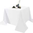 Ascoza 2pack 90x90 Inch White Square in Polyester Fabric Tablecloth for Wedding,Banquet,Restaurant and Parties