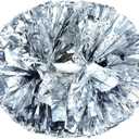 Lovecheer 2PCS/6PCS Metallic Pom Poms Cheerleading with Baton Handle Cheer Pompoms for Kids Adults Team Sports Spirit Party Cheering (Silver)