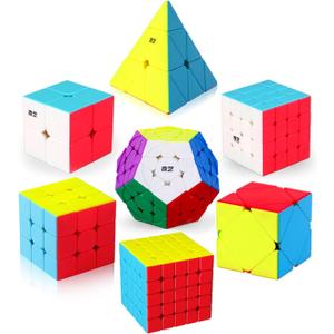 Speed Cube Set, 2x2 3x3 4x4 5x5 Skew Megaminx Pyramid Cube Collection for Kids, Teens & Adults, 7 Pack
