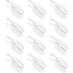 Super Z Outlet 5.5" Mini Acrylic Plastic Kitchen Scoops for Weddings, Candy Dessert Buffet, Ice Cream, Protein Powders, Coffee, Tea (Clear)