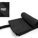 Camping Towel L Size Microfiber Quick Dry Lightweight Travel Body Swimming Pool Beach Hot Yoga Mat Towels (Black, 1 Pack L)