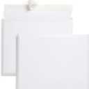 Blue Summit Supplies 25 Rigid Envelopes, Large Expanding Envelopes Self Seal, Rigid Mailer with E-Z Open Tear String, White 9 3/4 x 12 1/4 Inch Mailers with 5/8 Inch Expansion, 25 Pack