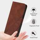 Flip Case for Samsung A06 Faux Leather Wallet Holster with Cards Holder Kickstand Magnetic Closure Shockproof Folio Protect Cover for Samsung Galaxy A06. Brown YBS
