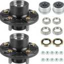 Youxmoto 3500Lb Trailer Hub Kits 5 Bolt 4.5, 2Sets 5 Lug Trailer Hubs for 3500 lbs 1-1/16'' to 1-3/8'' Tapered Axle, 5x4.5 Trailer Hub Assembly with Bearing, Grease Seal