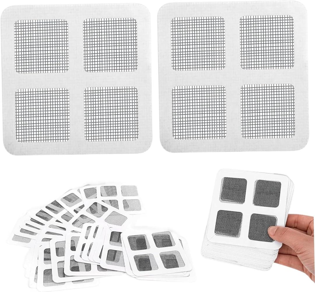 Disposable Hair Drain Stickers 60Pcs 4x4" Fiberglass Disposable Drain Covers Self-adhesive Multi-Purpose Square Drain Hair Catcher for Shower, Bathtub Shower Drain Hair Catcher Drain Hair Catcher Bat