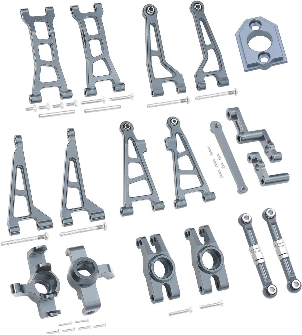 Mjx Hyper Go H16 16208 16209 16210 Metal Suspension Swing Arm Driver Shaft Shock Absorber Steering Motor Mount Group Assembly RC Car Part (Titanium)