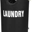 DOKEHOM 160L XX-Large Laundry Basket (7 Colors), Collapsible Laundry Bag, Foldable Laundry Hamper, Folding Washing Bin (Black, XXL)