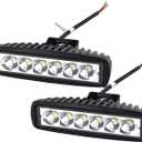 AUXTINGS 6 inch 18W Spot LED Work Light Bar Driving Lamp for Jeep Off Road 4WD 4x4 Cabin UTE SUV ATV Truck Car Boat,2 Piece