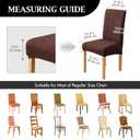 Genina Waterproof Dining Chair Covers Set of 6,Stretch Dining Room Chair Slipcovers with Leaf Jacquard,Removable Kitchen Chair Protector for Home,Restaurant,Banquet-Dark Brown