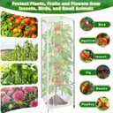 Cyrico Bird Netting Plant Cover for Tomato Cage, 3 Pcs Garden Mesh Cover with Zipper and Drawstring, Insect, Bird & Small Animal Protection Net for Vegetables, Fruits and Flowers, 59" x 17.7"