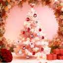 Valentines Day Decorations, 21pcs Ball Shaped Valentine Ornaments for Tree, Xmas, Love Day and Wedding Anniversary Party (Red)