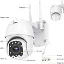 Outdoor PTZ WiFi IP Security Camera 1080P Home Surveillance Camera Pan/Tilt Two-Way Audio Motion Detection Color Night Vision Auto Tracking CamHiPro APP AT-200DW