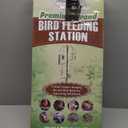 Gray Bunny Bird Feeder Stand for Outside, 6-Hooks, 91" Bird Feeder Station, Multi Pole Kit with Bird Bath, Mesh Tray, Suet Cage, Hummingbird Swing, & Fat Ball Hanger, 5-Prong Base