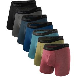 BAMBOO COOL Men's Underwear Breathable Boxer Briefs with Fly Moisture-Wicking Lightweight Underwear 7-Pack XL BAMBOO COOL Men's Underwear Breathable Boxer Briefs with Fly Moisture-Wicking Lightweight Underwear 7-Pack XL