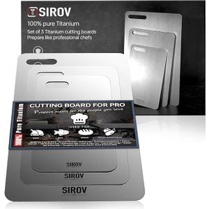 Titanium Cutting Board, Premium Titanium Cutting Board Set of 3, Pure Titanium Kitchen Chopping Boards, Non-Toxic & Dishwasher Safe for Meat, Fruit, and Vegetables (3PCS)