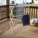Household Essentials 5001 Collapsible Folding Wooden Clothes Drying Rack For Laundry | Pre Assembled