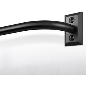 Hei!Dear Blackout Curtain Rod for Windows 28 to 48 inch (2.33-4Ft), Wrap Around Room Darkening Curtain Rods, 5/8" Samll Adjustable Modern Decorative Window rod,Black