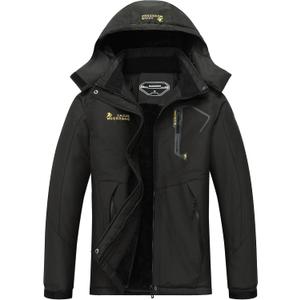 MOERDENG Women's Waterproof Ski Jacket Warm Winter Snow Coat Mountain Windbreaker Hooded Raincoat Jacket (Medium, Black)