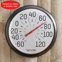 Taylor Big and Bold Wall Thermometer, Indoor Outdoor Thermometer, Wireless Thermometer with Easy to Read Numbers for Patio, Pool, and Indoor Areas, 13.25-inch, Black