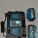 2Packs 6.0Ah Replacement for Makita Battery 18V with 2-Port Charger