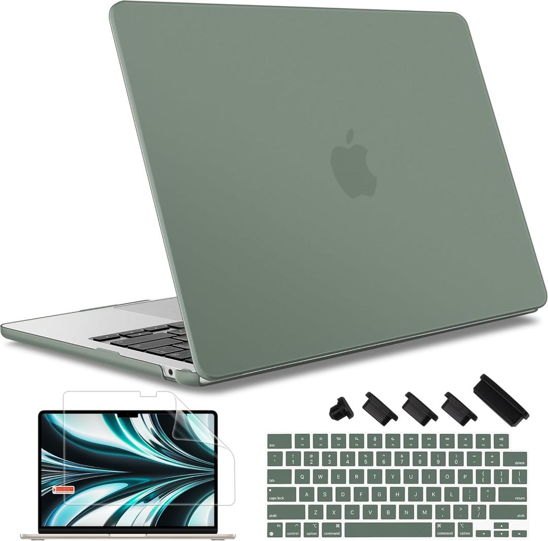 May Chen Case for MacBook Air 13/13.6-inch (M5/M4/M3/M2, 2022-2026 Models A3449 A3240 A3113 A2681), Lightweight | Closes Seamlessly | Ideal for Work Hard Shell Case, Midnight Green