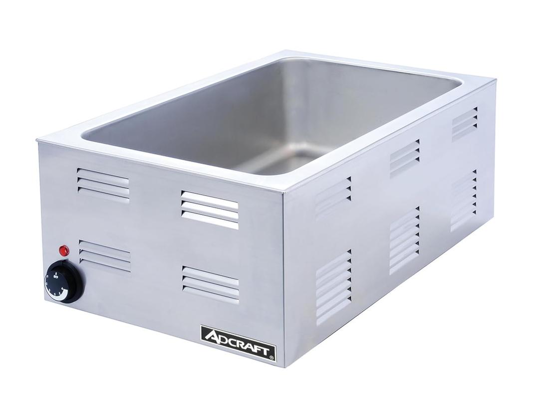 Adcraft Full Size Food Warmer, 1200W, in Stainless Steel (FW-1200W)