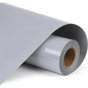 RENLITONG Grey HTV Iron on Vinyl 12Inch by 10ft Roll Heat Transfer Vinyl for T-Shirt HTV Rolls for All Cutter Machine - Easy to Cut & Weed for Heat Transfer Design