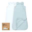 2-Pack Organic Baby Sleep Sacks, 100% Cotton - Soft & Breathable 0.5TOG Baby Wearable Blanket, Toddler Sleeping Sack 6-18 Months, Easy to Wear Transitional Swaddles for Newborns, Infants (Glacier, M)