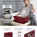20IN Carry On Luggage,Top Opening Aluminum Frame Hardside 100% PC Airline Approved Suitcase -with TSA Lock,Cup Holder,USB Charge,Side Pothook, 360Spinner Wheels-Wine Red