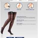 Truform Sheer Compression Stockings, 8-15 mmHg, Women's Thigh High Length, 20 Denier, Black, Large