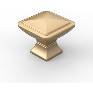 Amerdeco 10 Pack Champagne Bronze Square Kitchen Cabinet Knobs Cabinet Hardware Single Hole Cabinet Pulls Drawer Knobs and Pulls for Bathroom Cabinets ZH0019