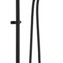 Aolemi Outdoor Shower Kit Fixtures Faucet System 2-Handle Exposed Shower with Brass Mix Valve 6" Center with HandheldShower Matte Black