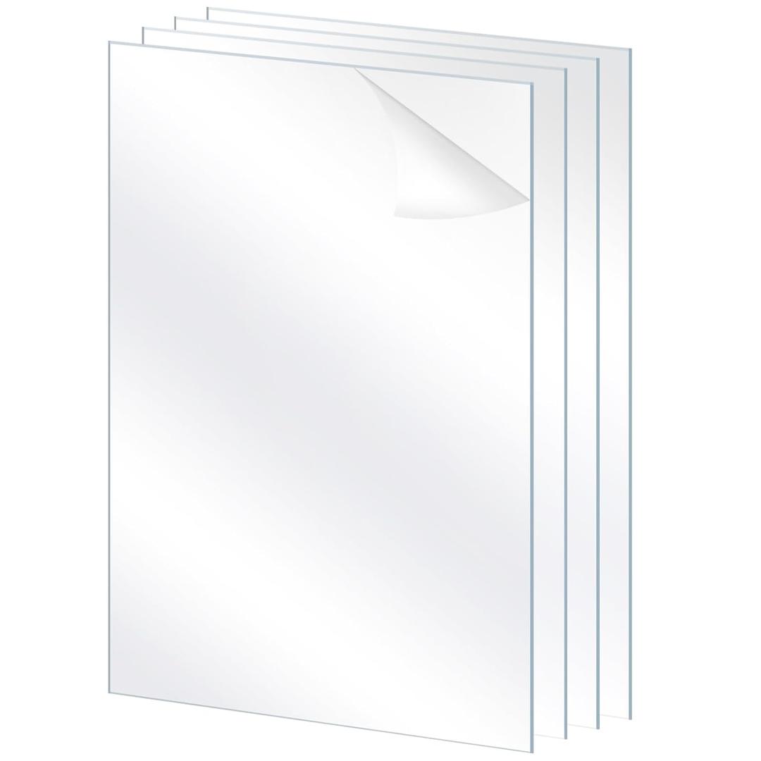 Lyeasw 11x17 Plexiglass Acrylic Sheets for Picture Frame Glass Replacement, Crafting Projects, DIY Display, Clear Styrene Sheets 11x17 Plexiglass Cover