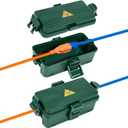 Outdoor Electrical Box Waterproof IP54-rated Outdoor Outlet Box Black Outdoor Extension Cord Cover Box (Inner 6.5 x 3.5 x 2.2inch) Wall-Hangable Waterproof Box for Protect Outlet(2 PCS Green)