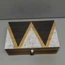 Juvale Small Wooden Decorative Box with Hinged Lid & Tassel, Jewelry & Trinket Storage - Wooden Jewelry Box - 9.4 x 6 x 3 Inches