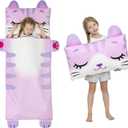 Wizland Sleeping Bag for Kid-Thick Cut Flannel School Mat for Boys and Girls Kindergarten Portable Nap Mats Super Soft, Warm, Cozy, 3.3 Lbs Thickened, 61.8"28.3" Kid Gift for 3 4 5 6 7 8 9