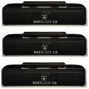 baKblade 1.0 Back Hair and Body Shaver Refill Replacement Cartridges. 4 Inch Extra-Wide Wet or Dry Disposable Razor Blades (3 Razors Included)