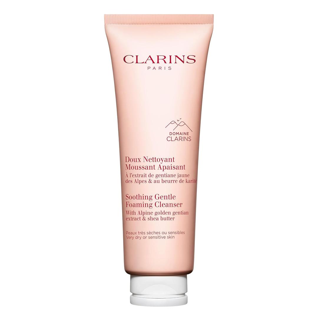 Clarins Soothing Gentle Foaming Face Cleanser | Cleanses, Soothes, and Comforts | Contains Nourishing Shea Butter | Soap-Free| SLS-Free| Very Dry or Sensitive Skin Types