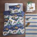 Intelligent Design Kids Boys Monster Truck Blue Queen Quilt Set, 4pc, Full/Queen