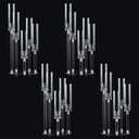 4PCS 5 Arm Acrylic Candelabra for Table Wedding Centerpiece, Crystal Clear Candle Stick Holders Candelabra Centerpiece Stands with Removable Lampshade for Party Easter Baby Shower Fit 0.8 LED Candle